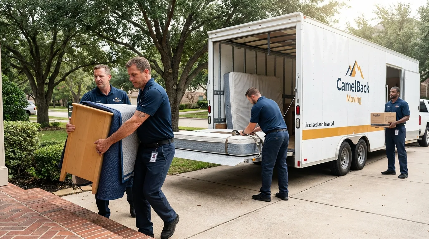 Crew loading residential truck for cross-state move from Southwick, MA